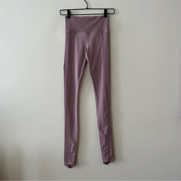 Athleta Barre Rib Powervita High Rise Tights in Mauve - Picture 4 of 9